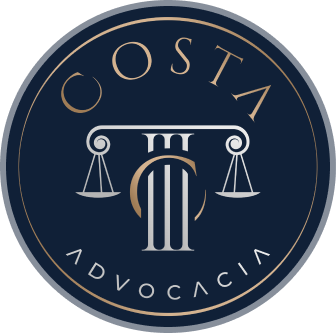Logo Costa Advocacia fundo azul